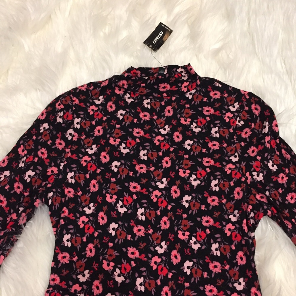 NWT Mock Neck Floral A-line Dress - Picture 3 of 8